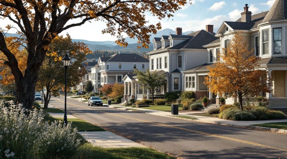 A professional Royalmark Restoration service vehicle parked on a quiet residential street in Milliken, Colorado, during a crisp autumn morning