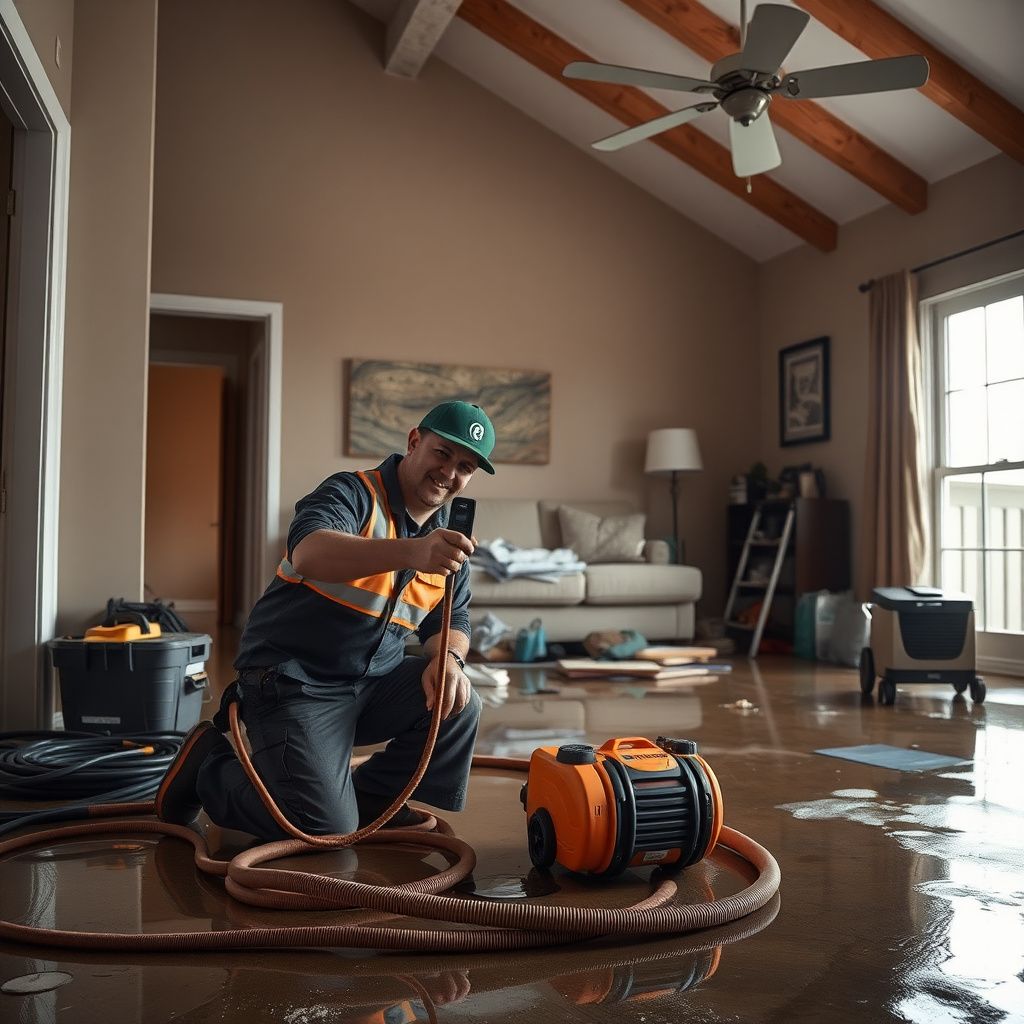 A professional technician using a moisture meter to check for dampness behind a drywall in a Fort Collins home.